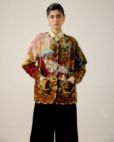 COLLARLESS QUILTED JACKET-Lakeside