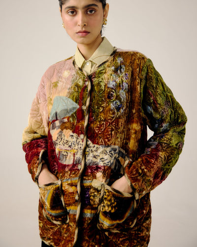 COLLARLESS QUILTED JACKET-Lakeside