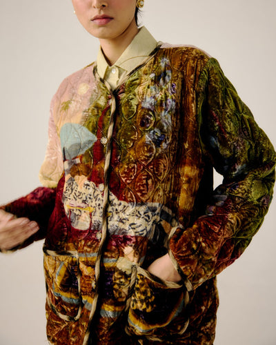 COLLARLESS QUILTED JACKET-Lakeside