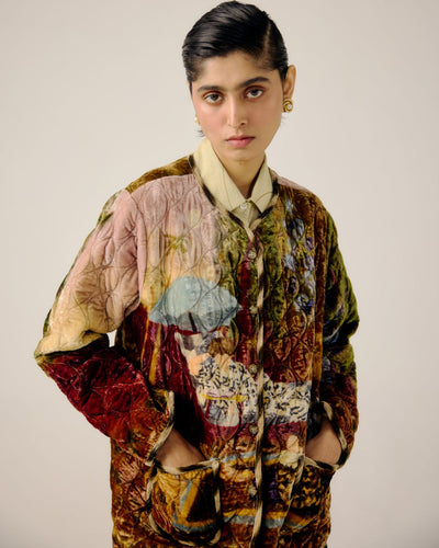 COLLARLESS QUILTED JACKET-Lakeside