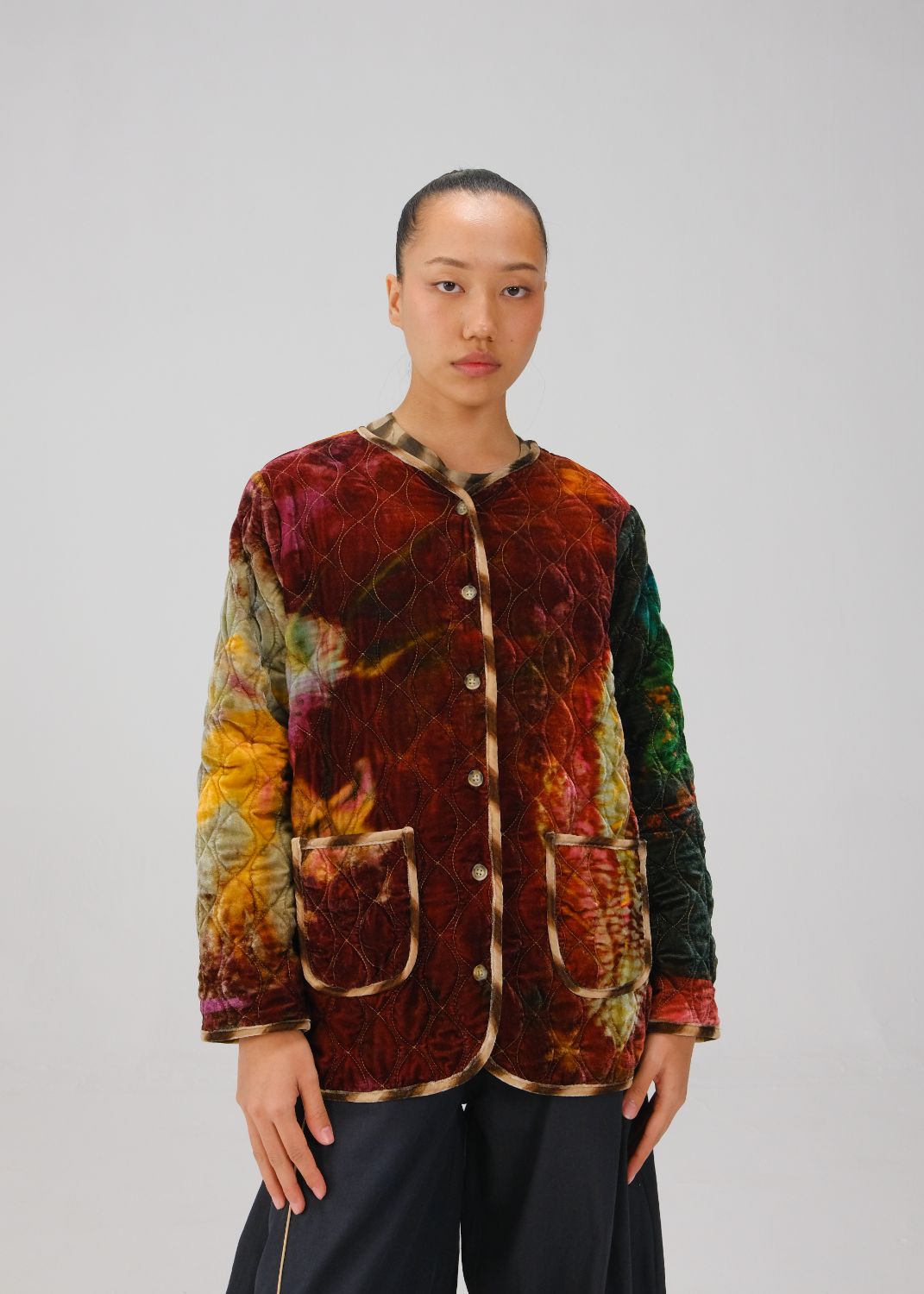 COLLARLESS QUILTED JACKET-X-Ray