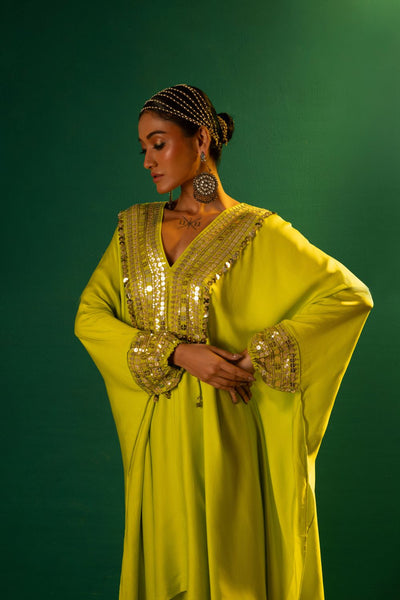 Chamakeen Neon Kaftaan with Wrap Skirt