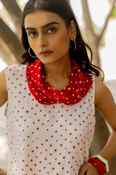 COWL PANT SET WITH SL TOP-WHITE