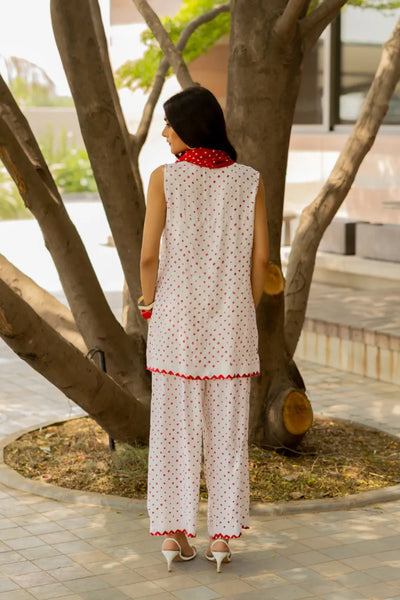 COWL PANT SET WITH SL TOP-WHITE