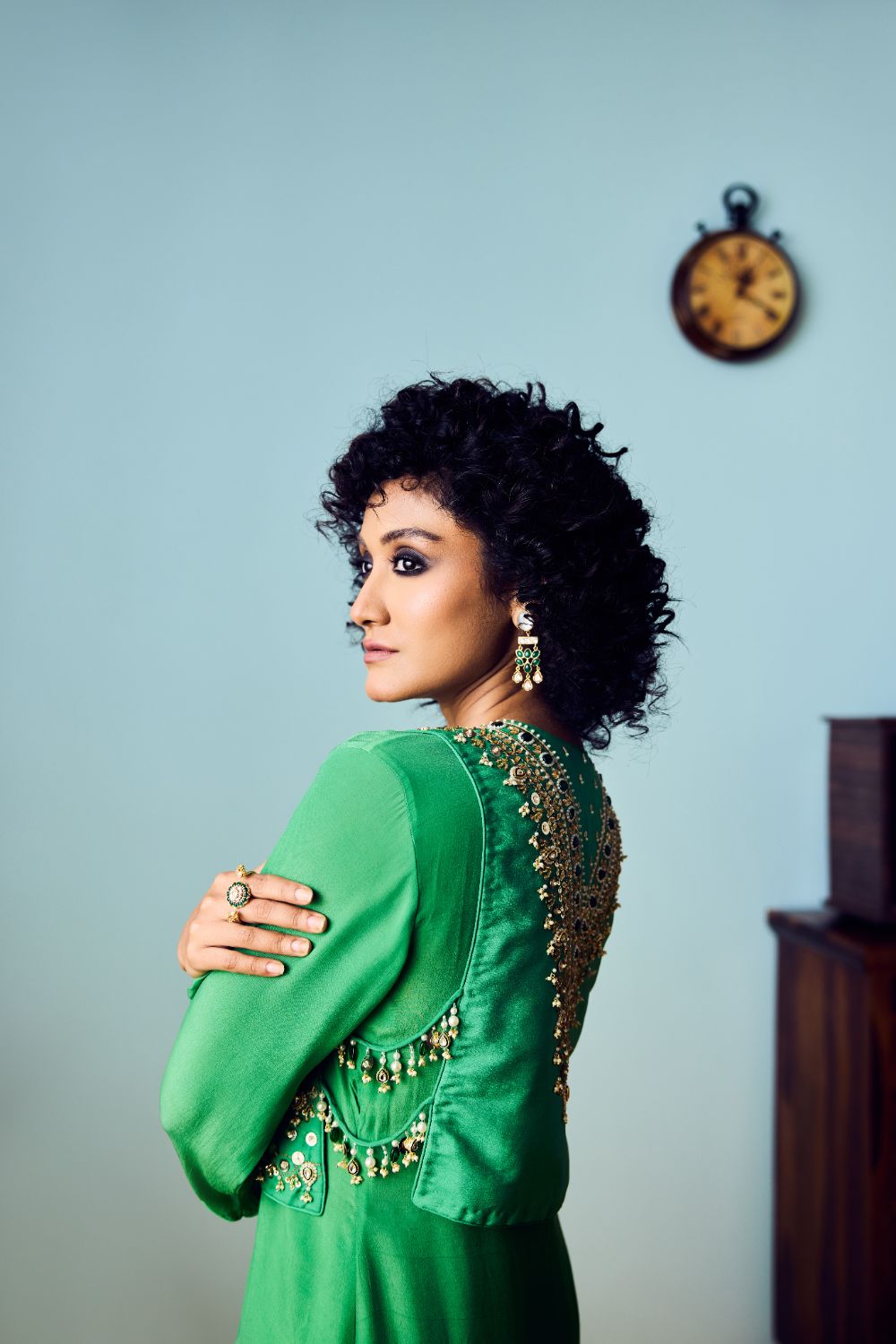 Tora Green Jacket with Kurta Set