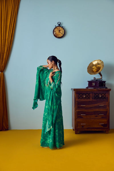 Maia Coral Green Anti-Fit Tunic Set with Panelled Palazzo