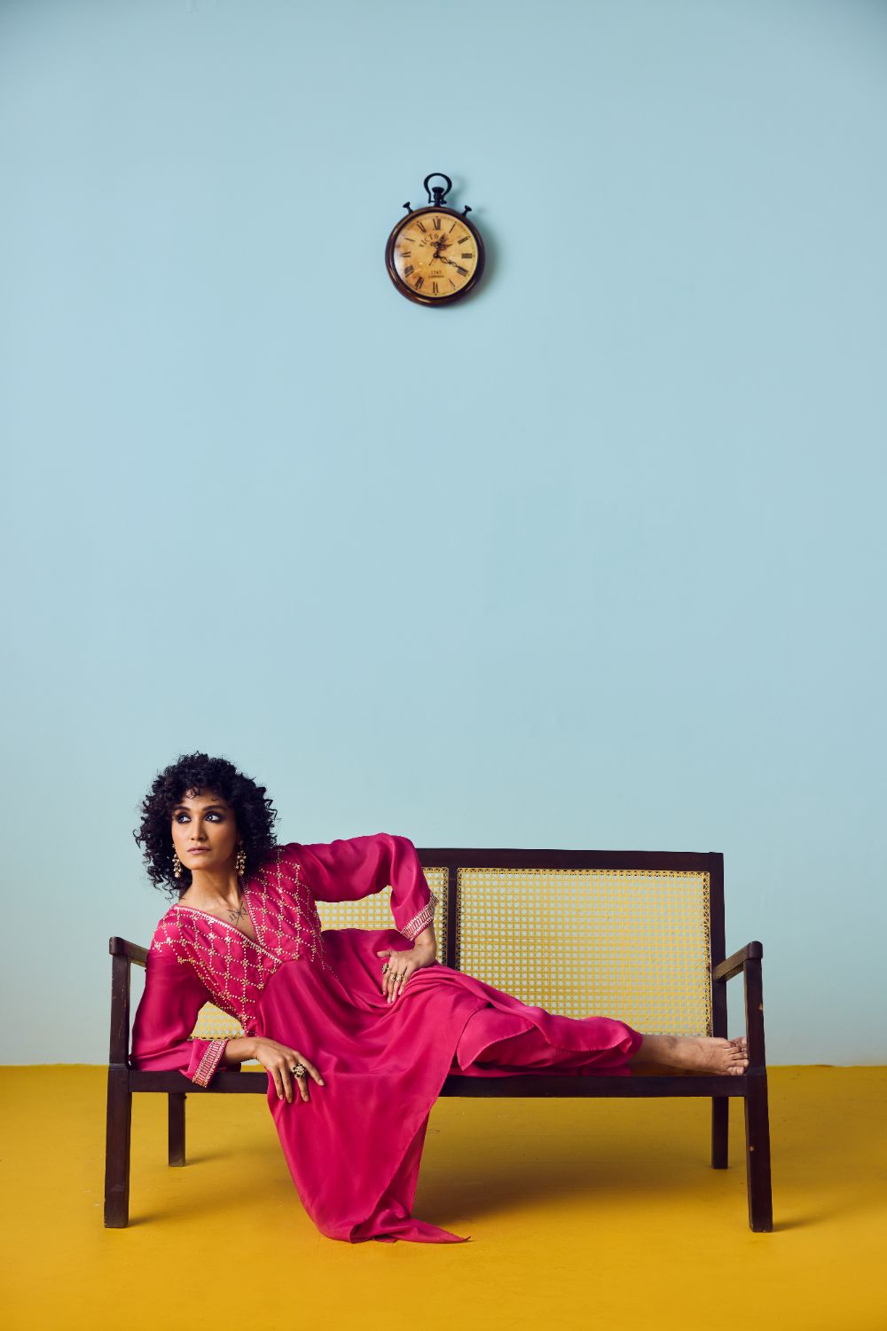 Sureen Pink Asymmetric Kurta Set