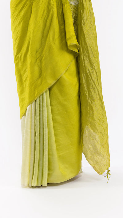 THE HANDSFREE SAREE - METALLIC LIME (CS2A1)