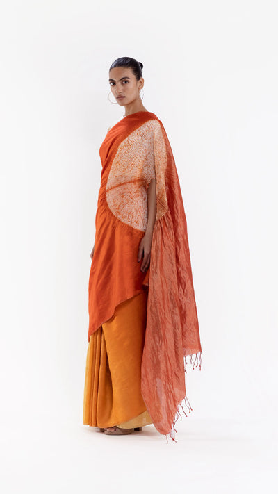THE HANDSFREE SAREE - METALLIC RUST