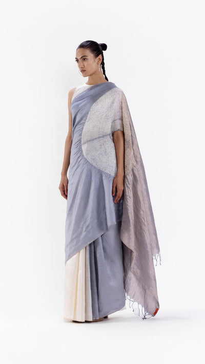 THE HANDSFREE SAREE - METALLIC GREY