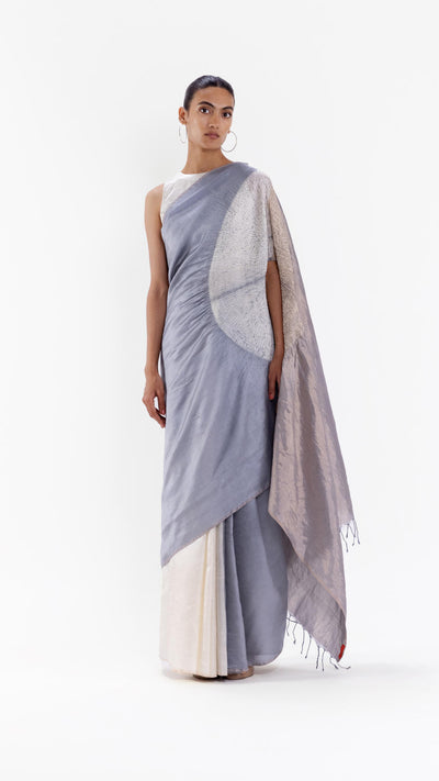 THE HANDSFREE SAREE - METALLIC GREY