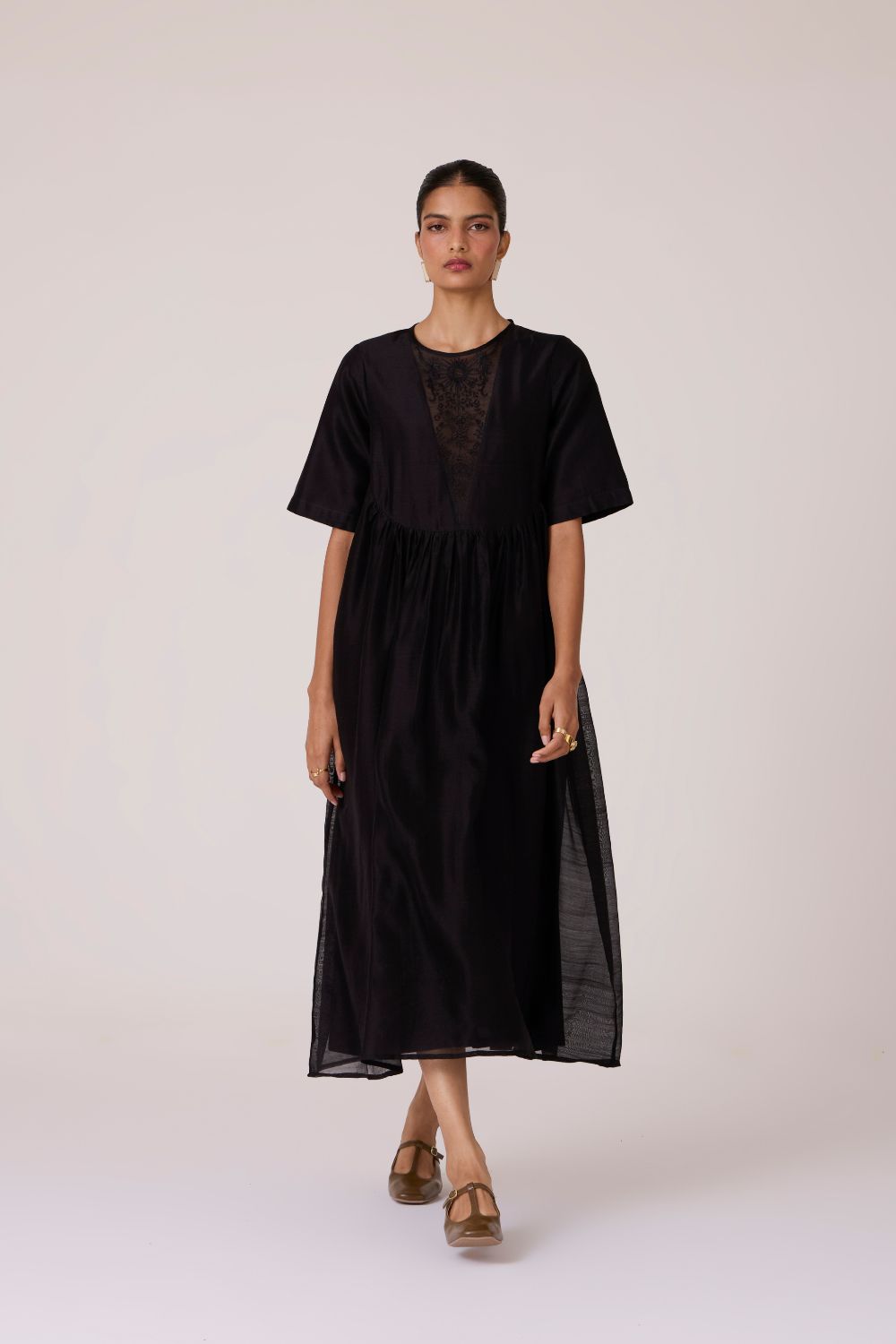 Callisto Black Handwoven Dress