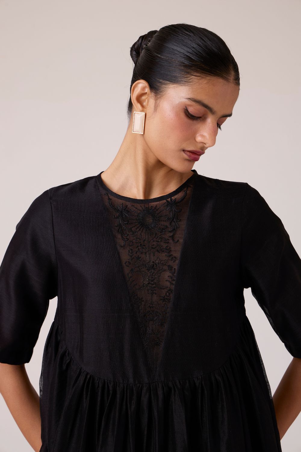 Callisto Black Handwoven Dress