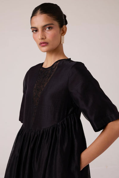 Callisto Black Handwoven Dress