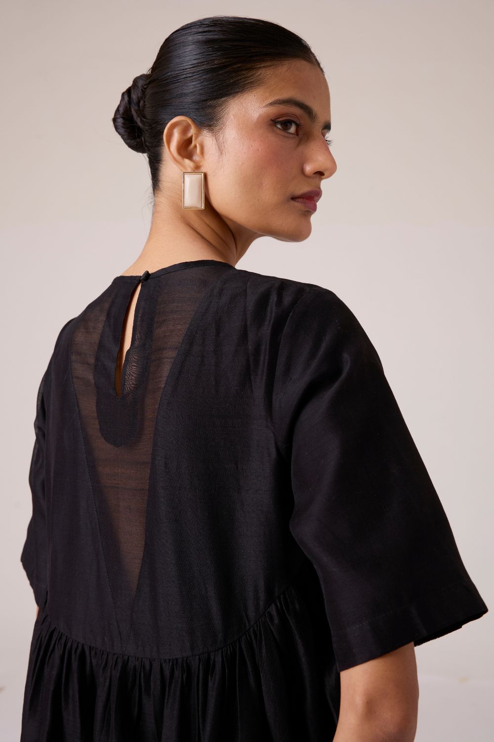 Callisto Black Handwoven Dress