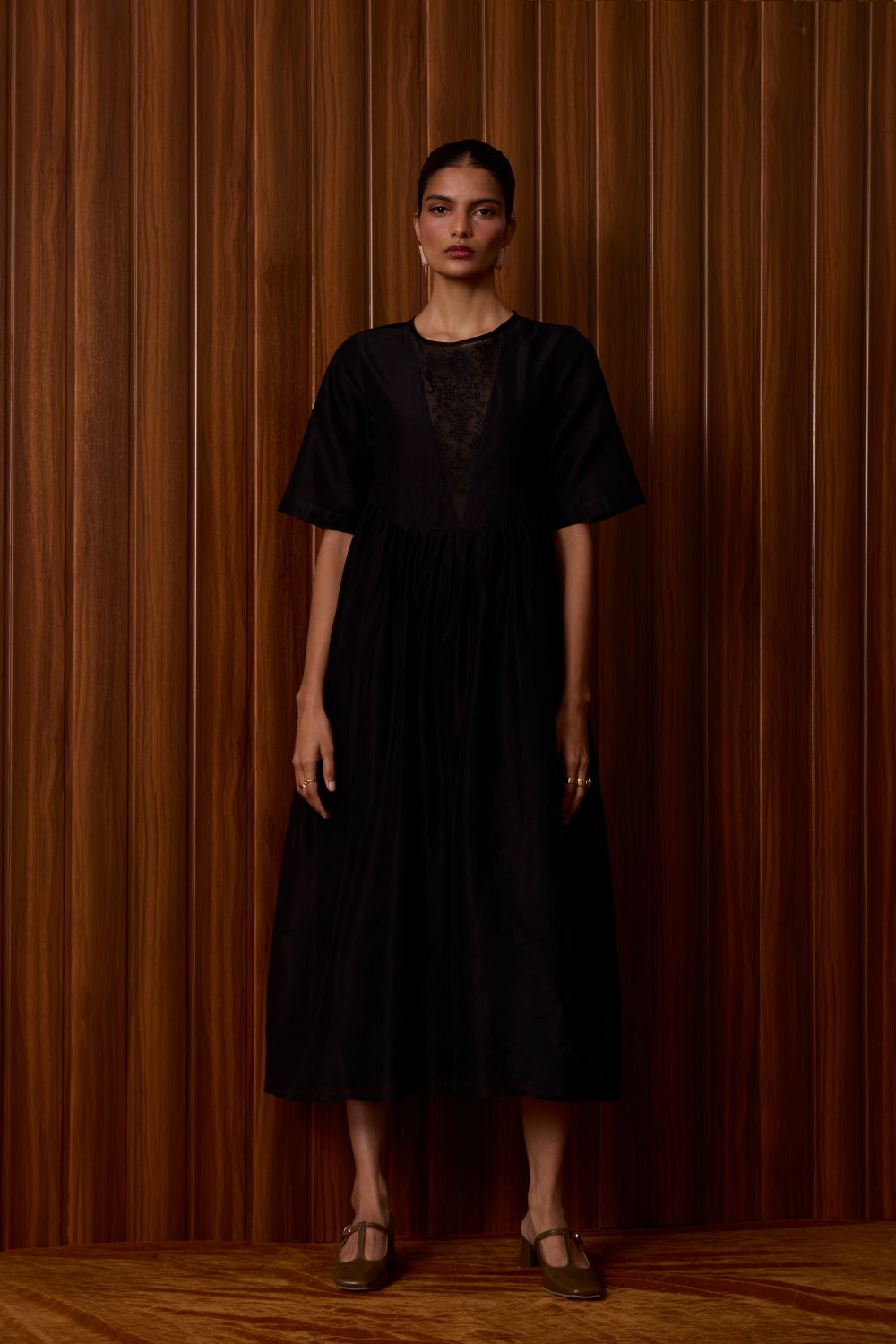 Callisto Black Handwoven Dress