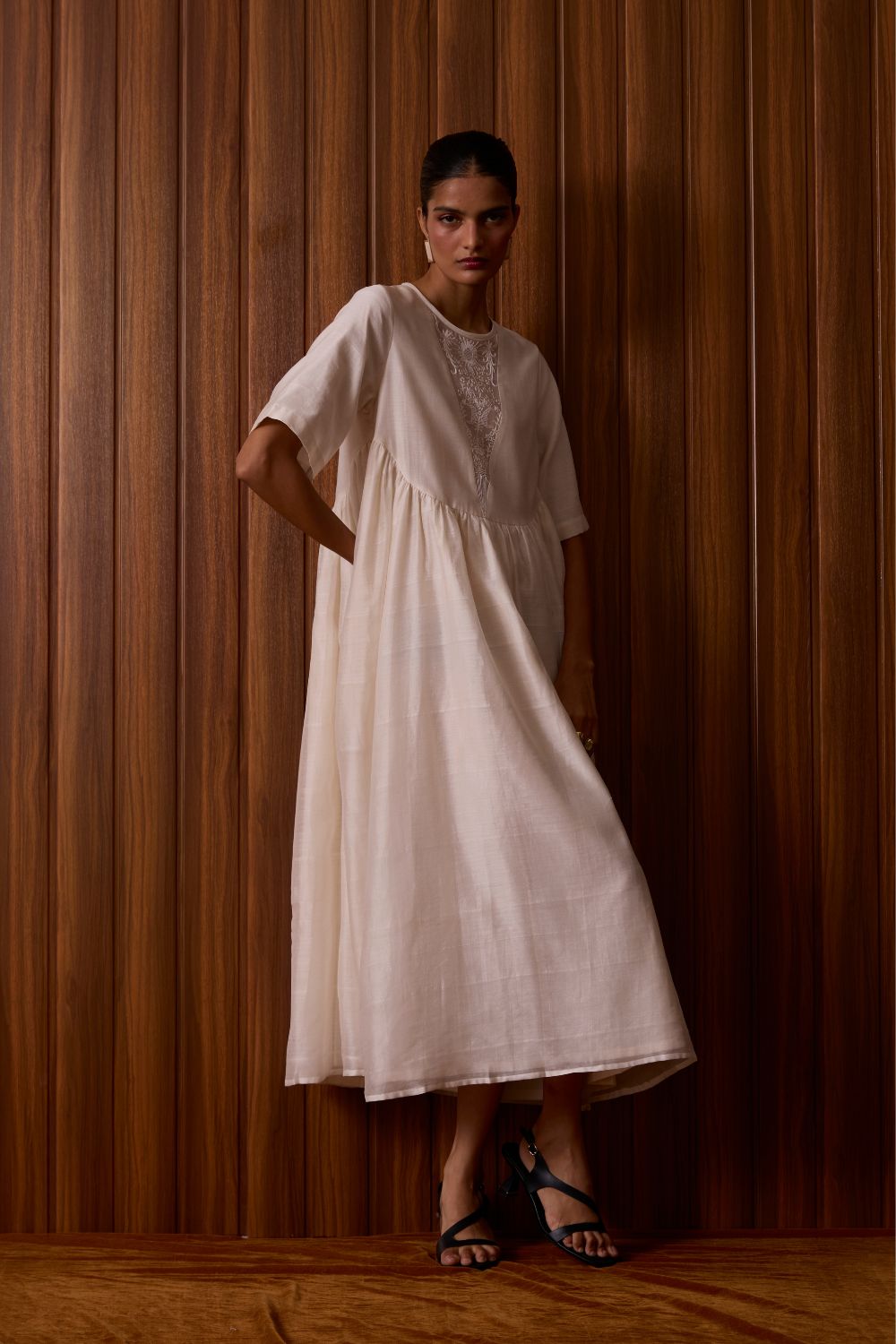 Callisto White Handwoven Dress