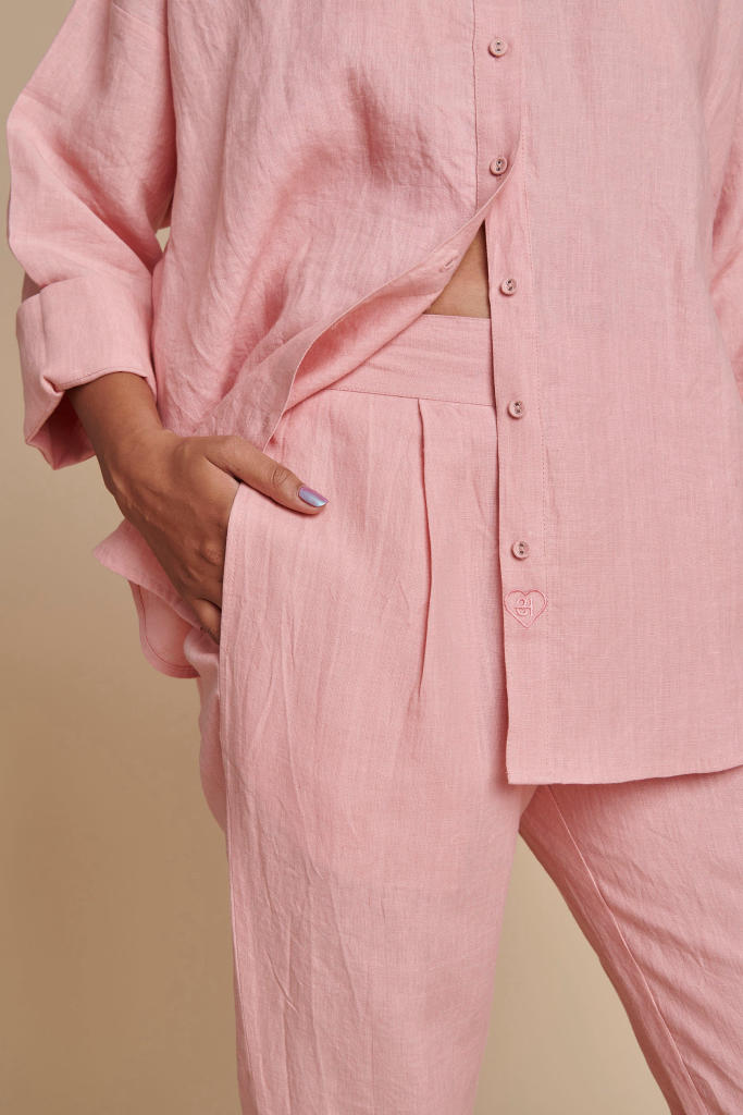 Candy Floss Linen Pleated Pants