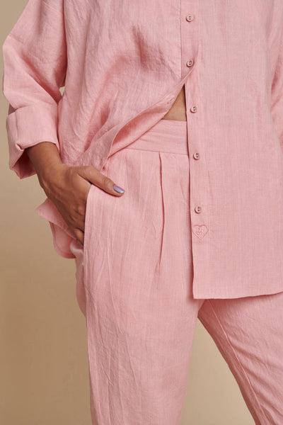 Candy Floss Linen Pleated Pants