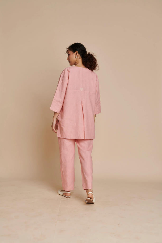 Candy Floss Linen Short Kurta