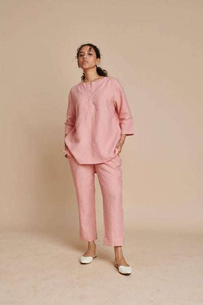 Candy Floss Linen Short Kurta