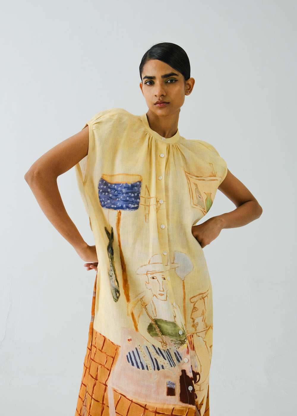 Cap Sleeve Dress-Fisherman