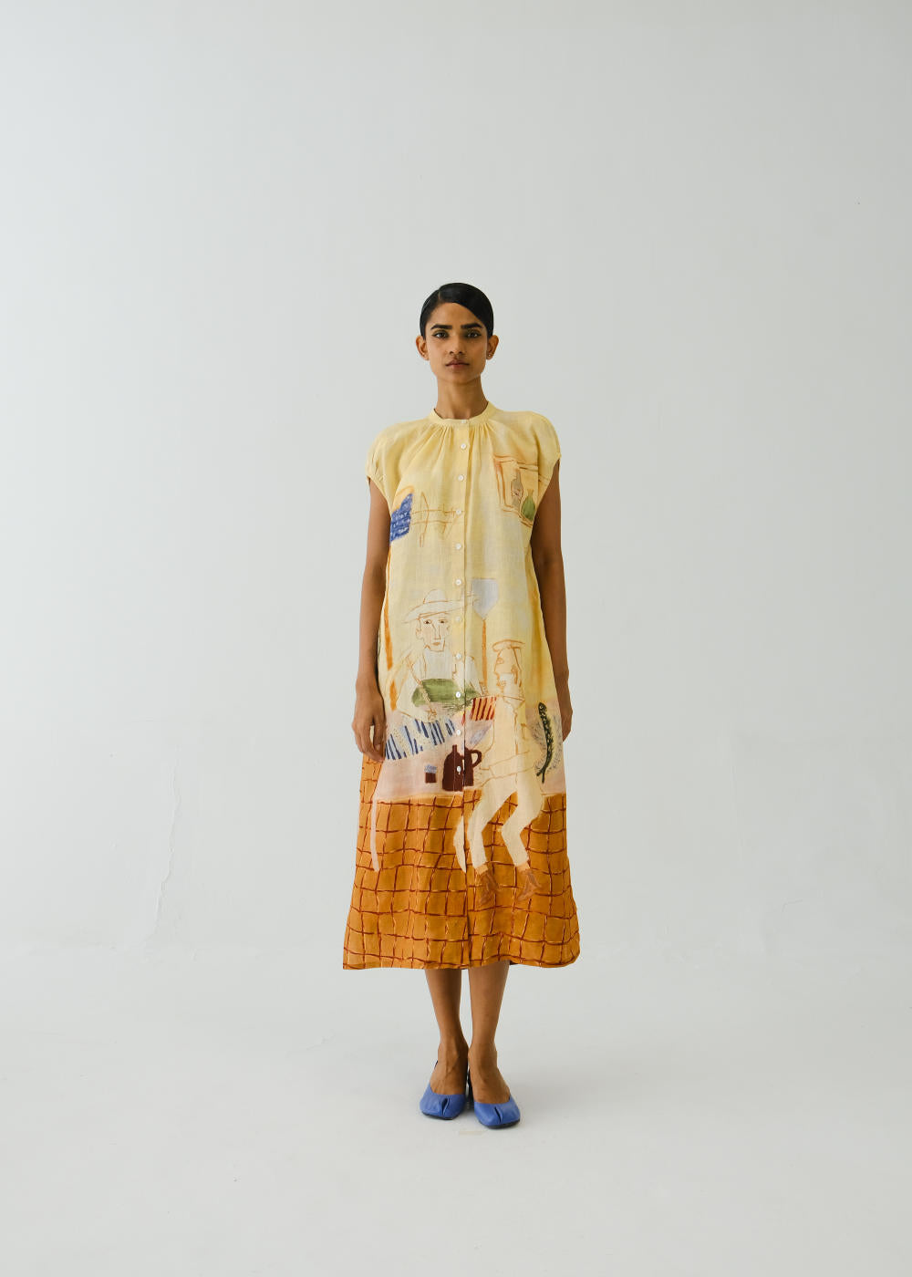 Cap Sleeve Dress-Fisherman