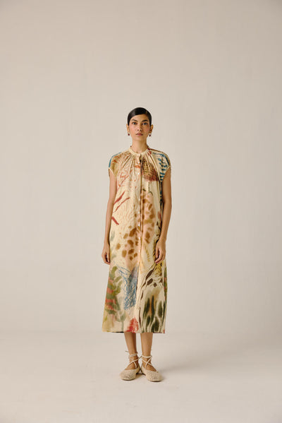Cap Sleeve Dress-Abstract