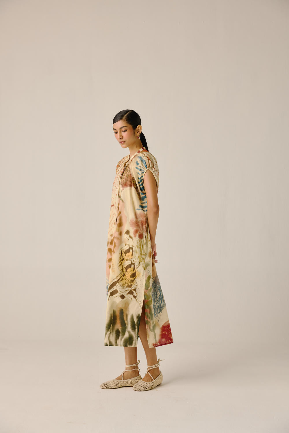 Cap Sleeve Dress-Abstract