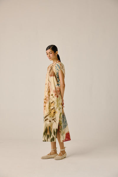 Cap Sleeve Dress-Abstract