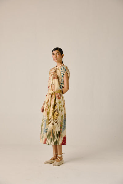 Cap Sleeve Dress-Abstract