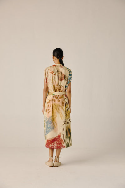 Cap Sleeve Dress-Abstract