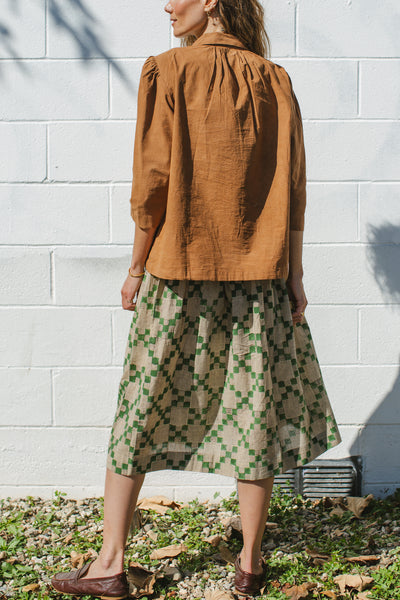 Checkered Green Skirt-Green