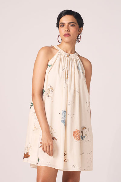 Chica Zodiac Print Cotton Dress