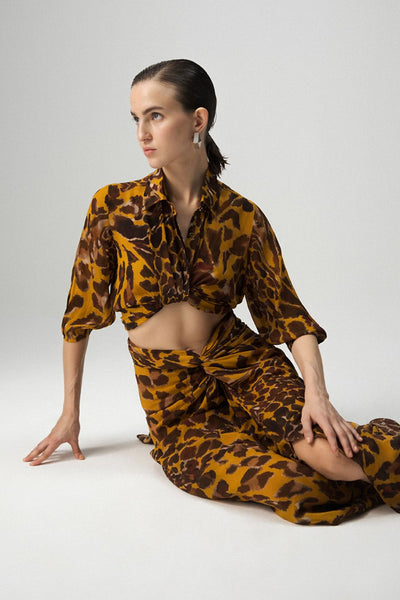 CHITARA TIE UP TOP AND KNOTTED SKIRT SET