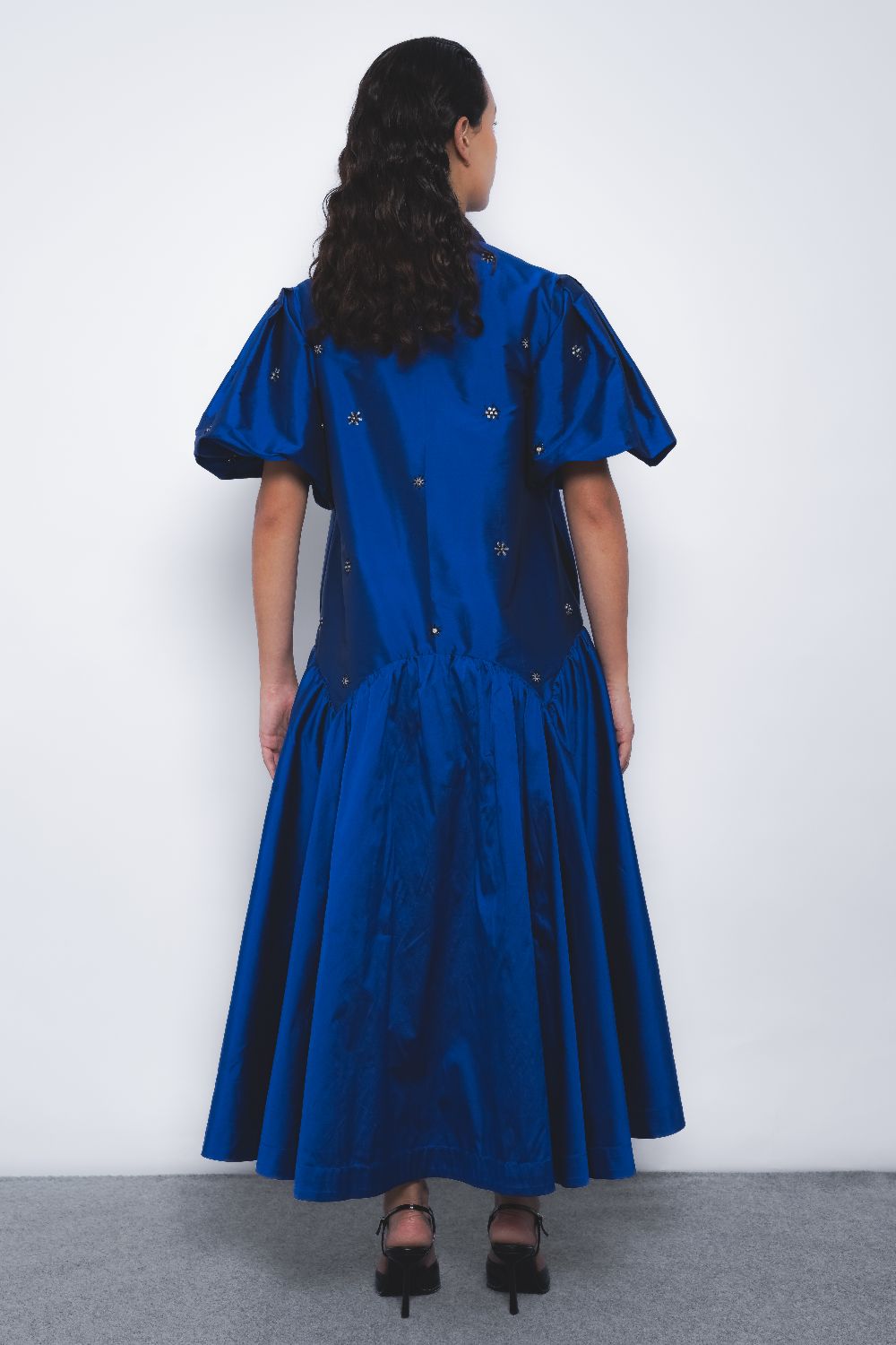 Cielo Embroidered Dress - Lapis