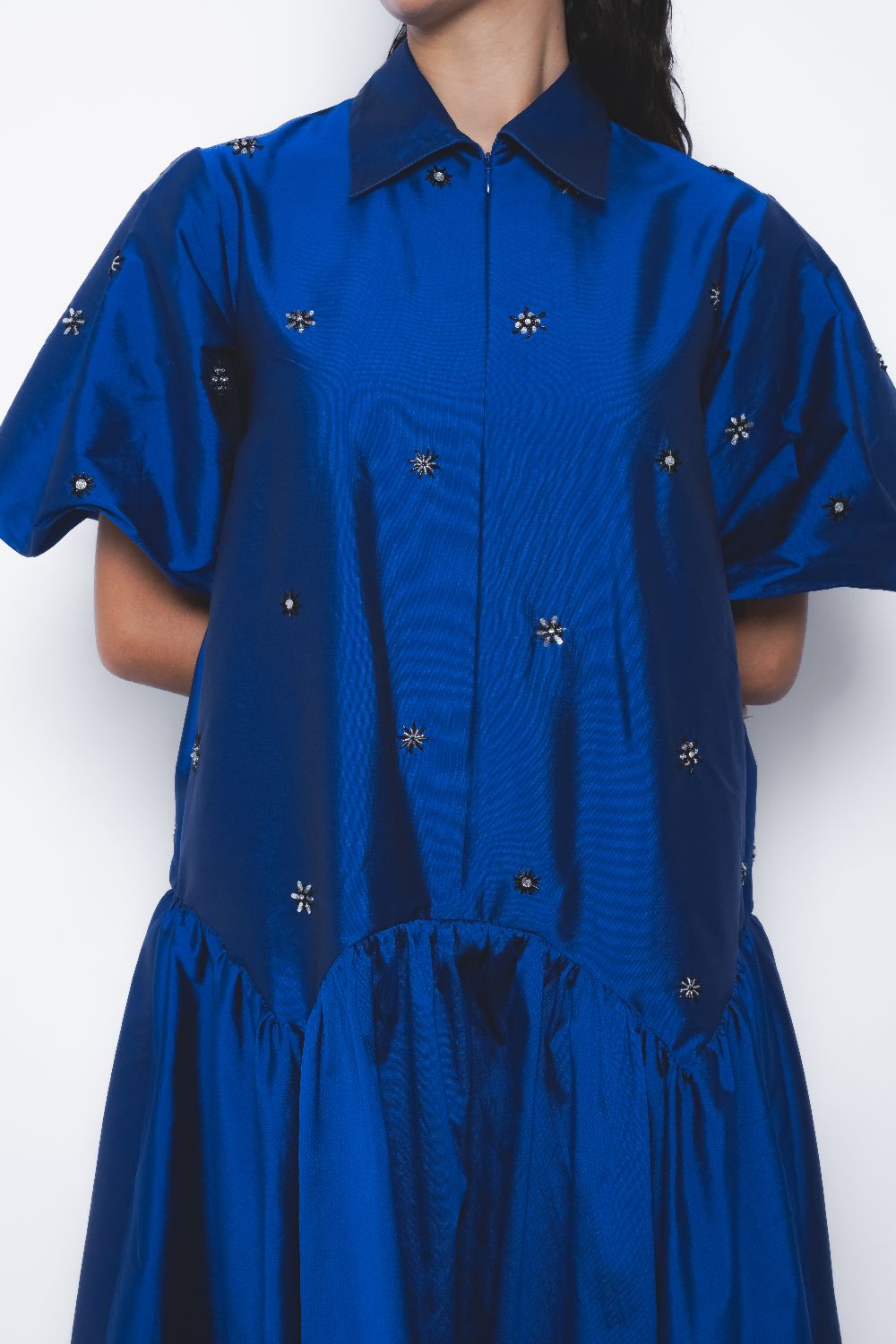 Cielo Embroidered Dress - Lapis