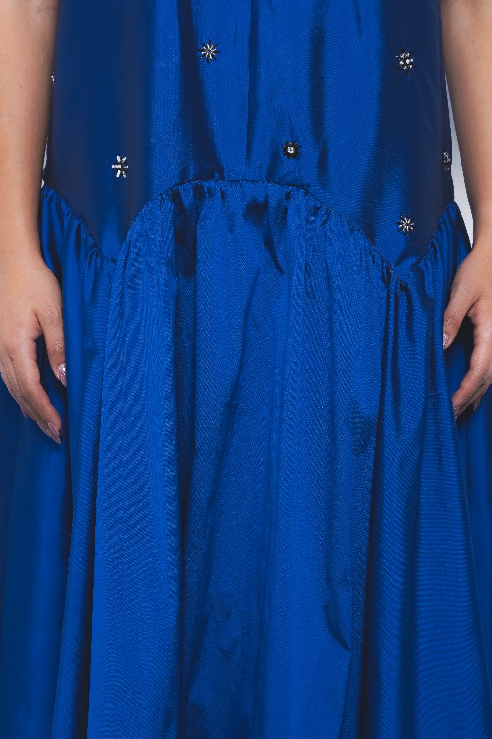 Cielo Embroidered Dress - Lapis