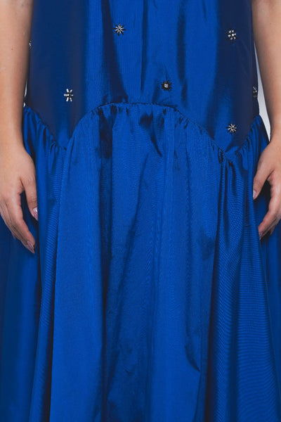 Cielo Embroidered Dress - Lapis