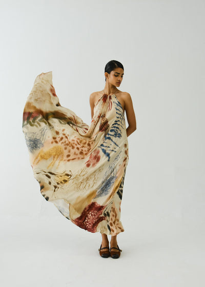 Circle Long Dress-Abstract