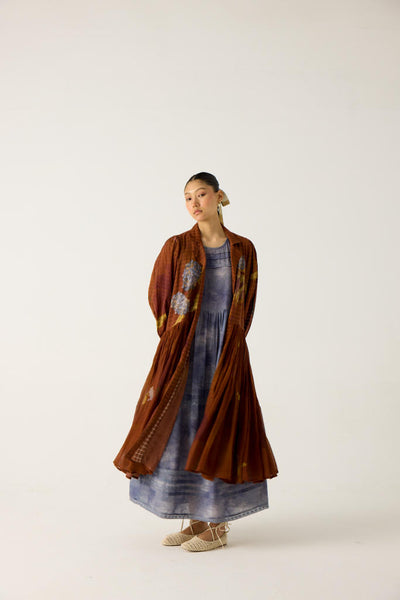 CLASSIC BUTTON DOWN DRESS +SLEEVELESS DRESS-(FOLIAGE + INDIGO)