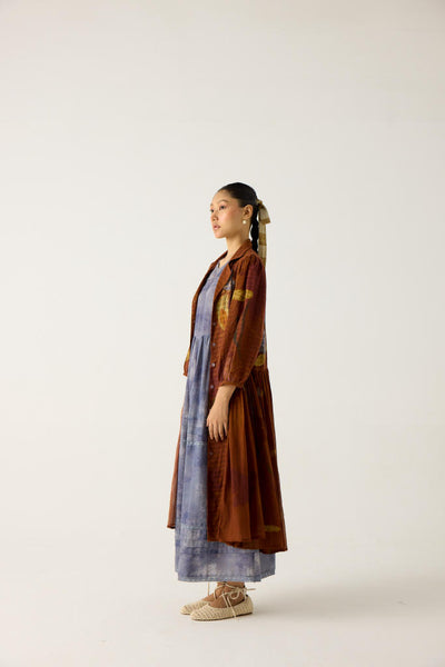 CLASSIC BUTTON DOWN DRESS +SLEEVELESS DRESS-(FOLIAGE + INDIGO)