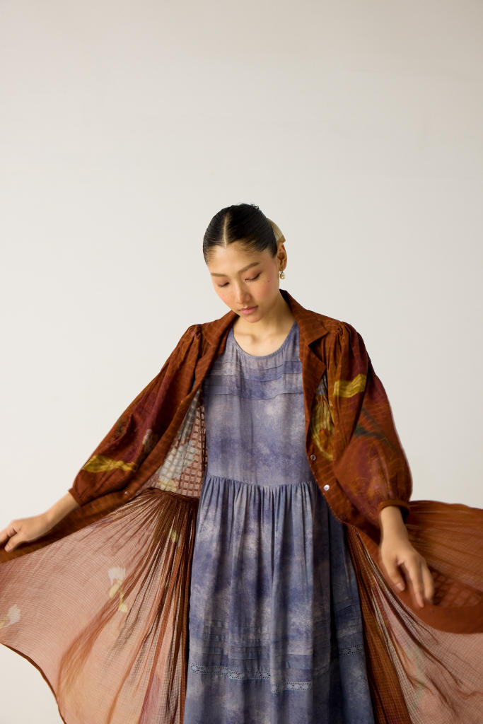 CLASSIC BUTTON DOWN DRESS +SLEEVELESS DRESS-(FOLIAGE + INDIGO)