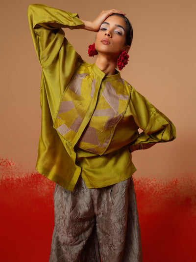 Cloud Shirt (Moss Green + Grey)-Ech/Cl/To/MgGr