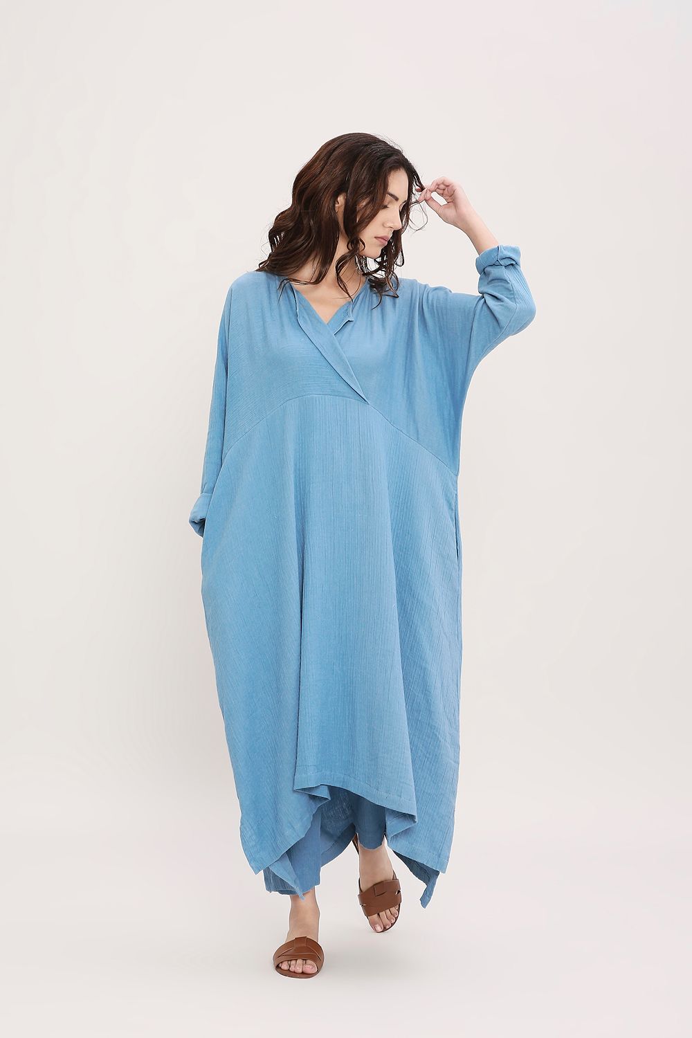 Coco Blue Kaftan Tunic Set (2 PCS)