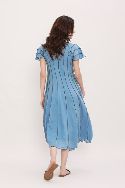 Coco Blue Moss Panelled Dress