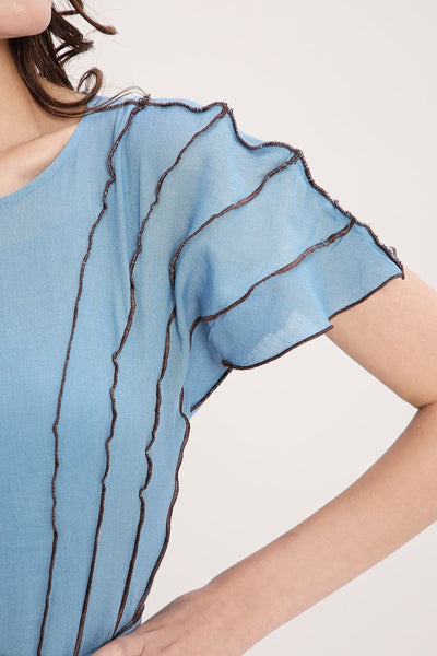 Coco Blue Moss Panelled Dress