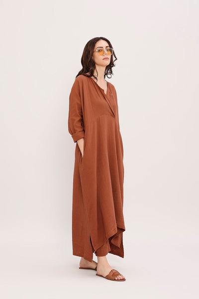 Coco Brown Kaftan Tunic Set (2 PCS)
