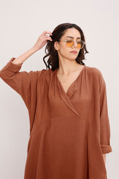 Coco Brown Kaftan Tunic Set (2 PCS)