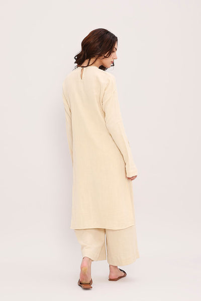 Coco Cream Embroidered Coord Set (2 PCS)